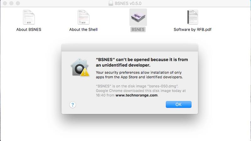 Unidentified developer mac os
